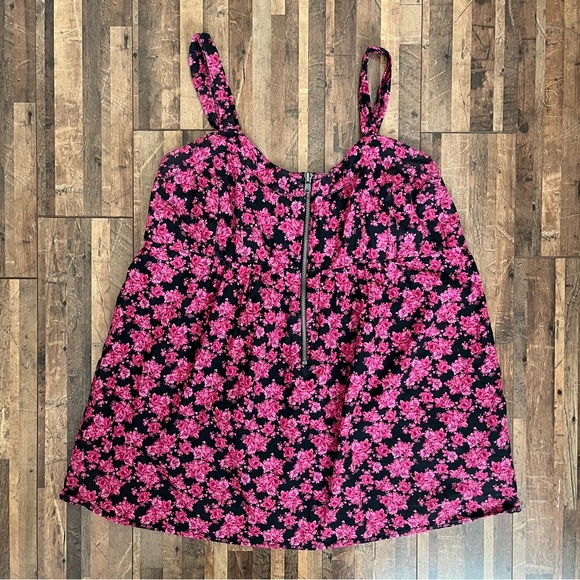 Decree Floral Cotton Strappy Sleeveless Top Pink Sz XL - Picture 14 of 16
